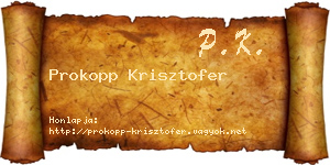 Prokopp Krisztofer névjegykártya