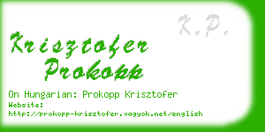 krisztofer prokopp business card